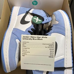 Jordan 1 university blues, never worn, text me if you want more information!
